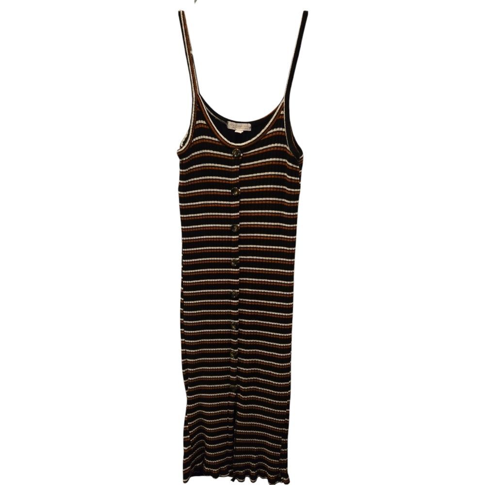 Don't Ask Why Striped Black and Brown Dress OS